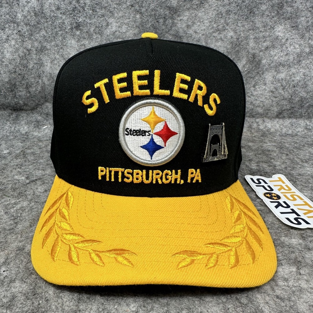 Pittsburgh Steelers Hat Cap Fitted Mens 7 1/2 Black Yellow NFL Football New Era